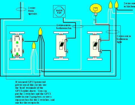 Bathroom Fan Light Switch Wiring Diagram Gfci Schematic