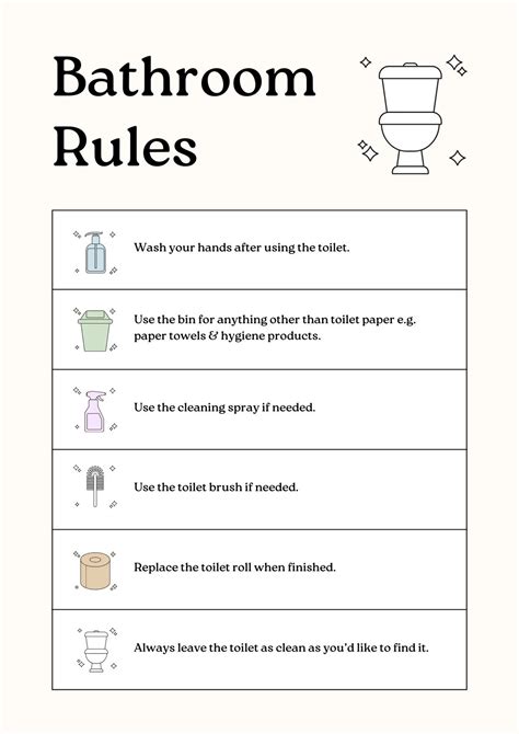 Bathroom Rules Printable