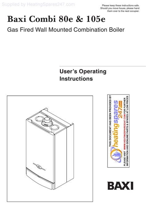 Baxi Combi 130he Installation Instructions Manual