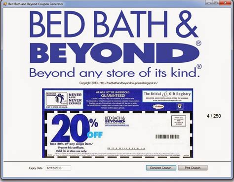 Bed Bath And Beyond Printable Coupone In Store