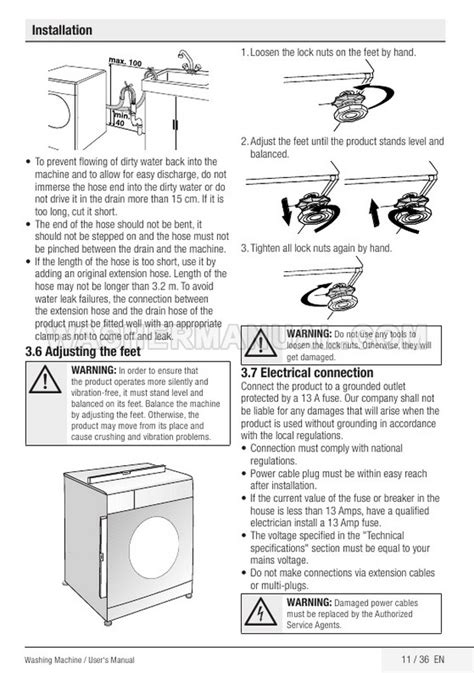 Beko Washing Machine Manual Instructions