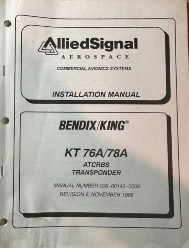Bendix King Kt76a Installation Manual
