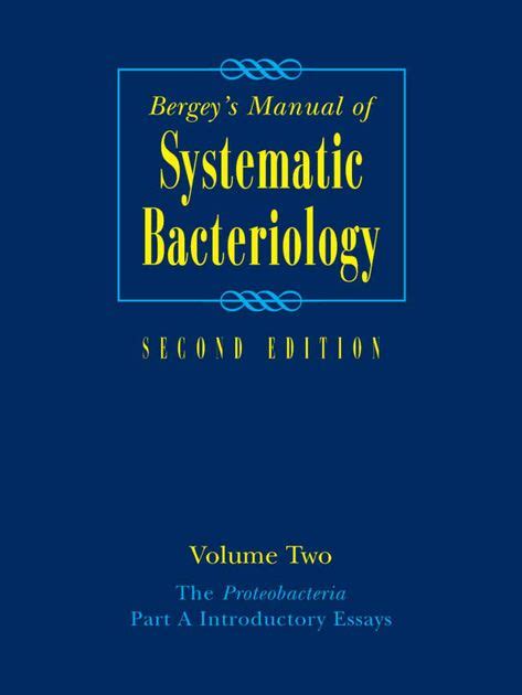 Bergeys Manual Of Systematic Bacteriology Volume 2 Part 3