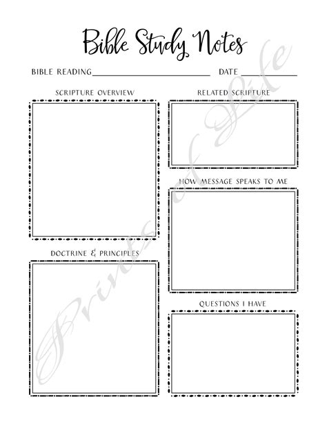 Bible Study Note Template