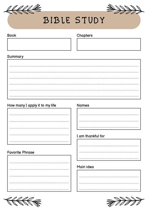 Bible Study Templates Free