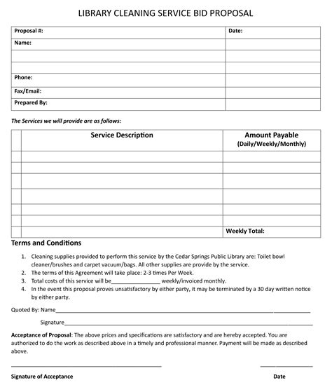 Bid Proposal Template