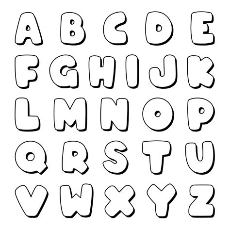 Big Printable Bubble Letters Alphabet