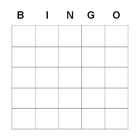 Bingo Template 5x5