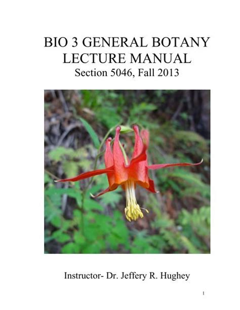 Bio 3 General Botany Lecture Manual Hartnell