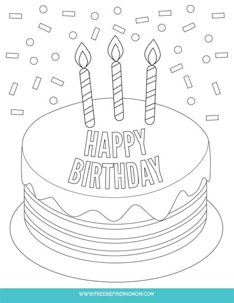 Birthday Cake Template To Color