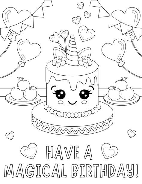 Birthday Coloring Pages Free Printable
