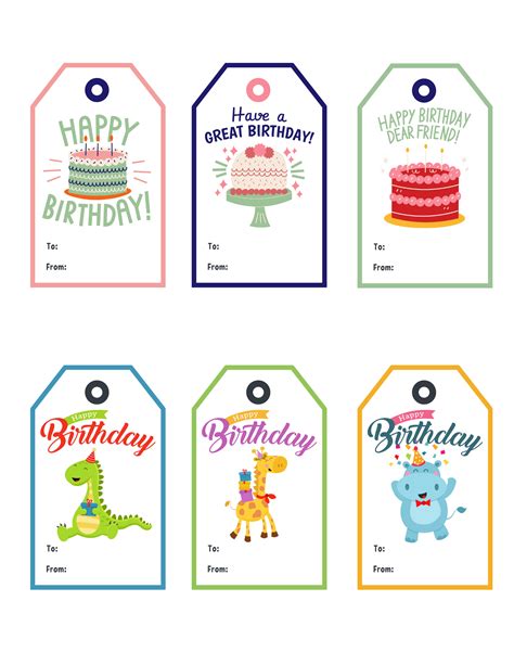 Birthday Gift Tags Printable Free