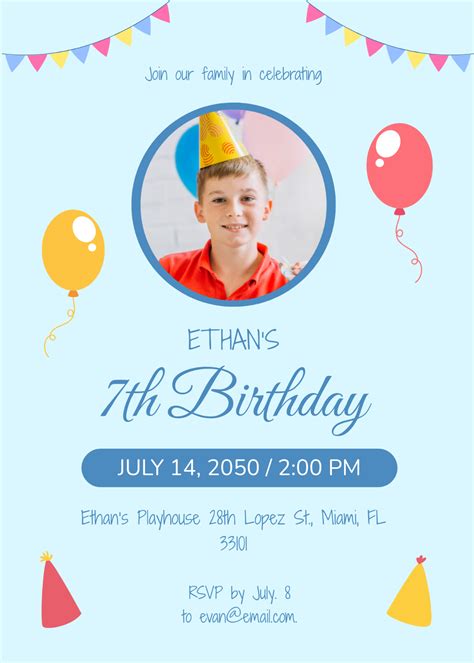 Birthday Invitations Template Free