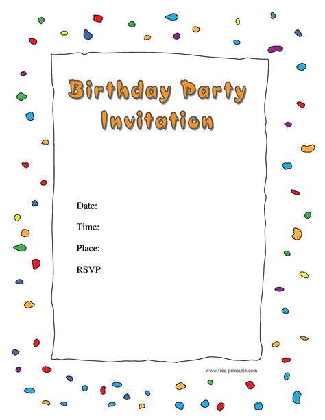 Birthday Invite Templates Free