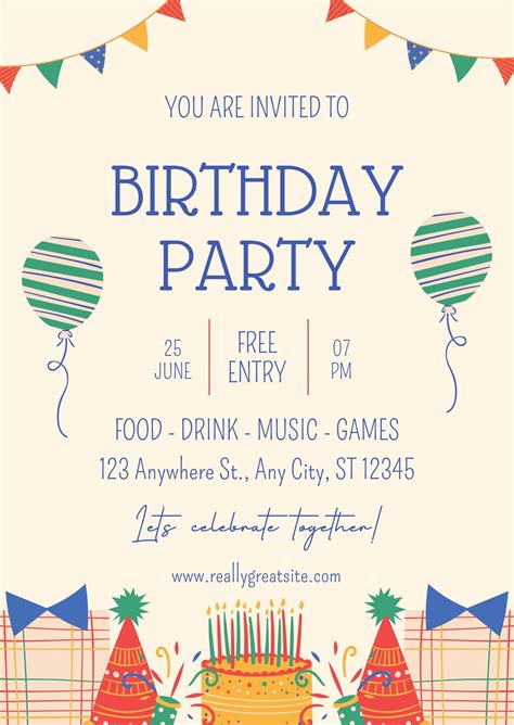 Birthday Printable Party Invitations