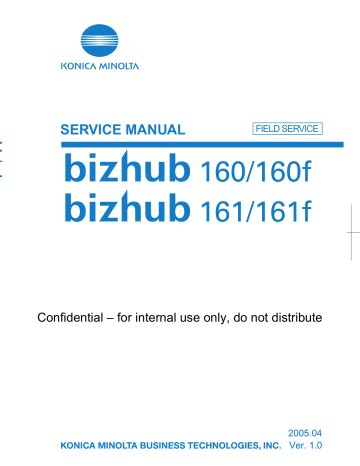 Bizhub 160 160f 161 161f Field Service Manual