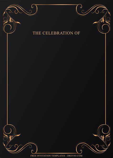 Black And Gold Invitation Template