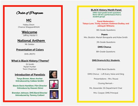 Black History Program Template
