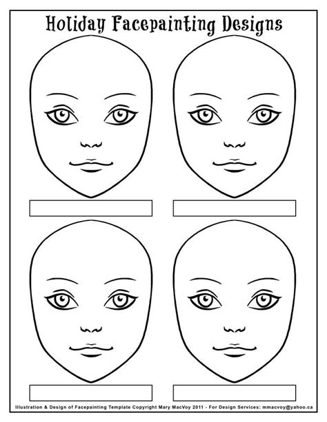 Blank Face Paint Template