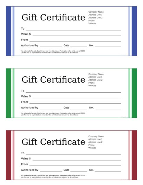 Blank Gift Certificate Printable