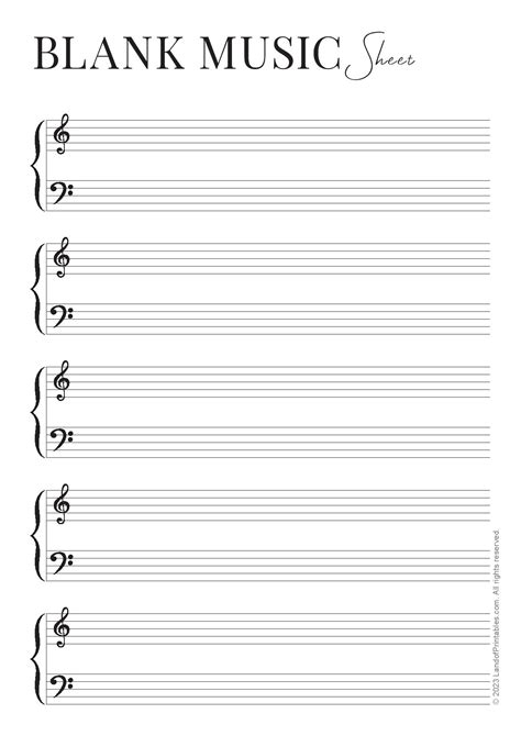Blank Music Sheets Printable Free