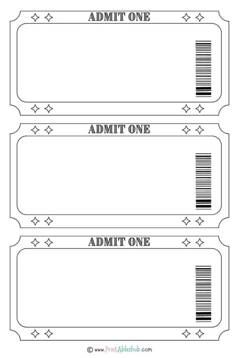 Blank Ticket Printable