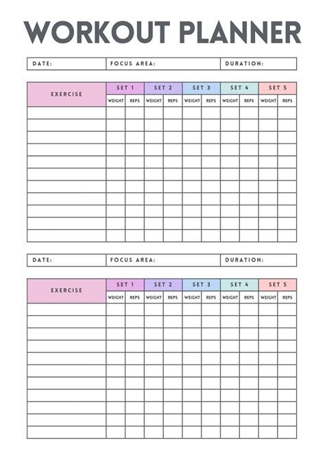 Blank Workout Template