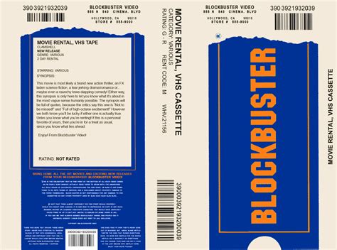 Blockbuster Vhs Template