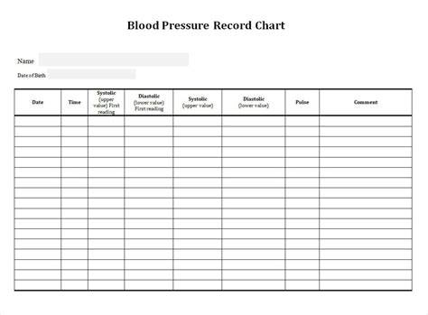 Blood Pressure Chart Template Word