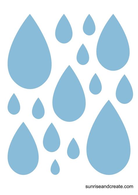 Blue Raindrops Printable