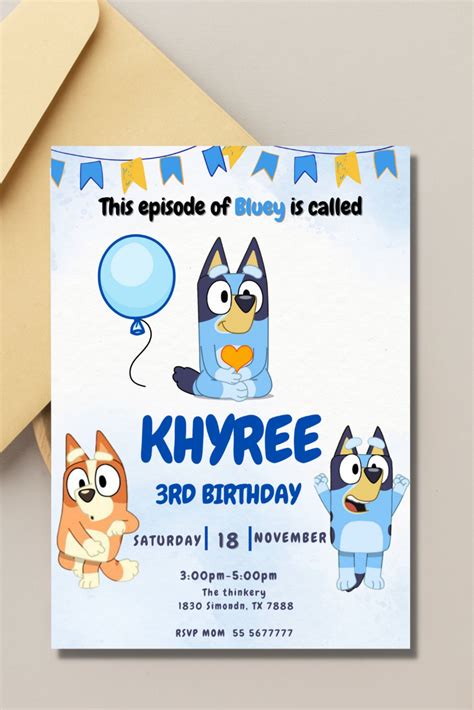 Bluey Invitation Template Free