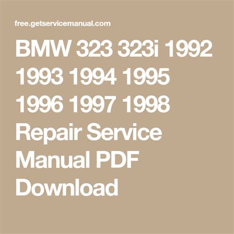 Bmw 323i 1994 Factory Service Repair Manual