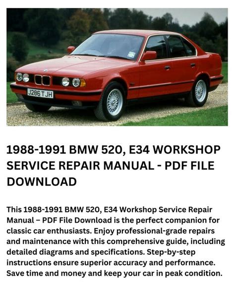 Bmw 520 E34 Pdf Service Repair Workshop Manual 1988 1991