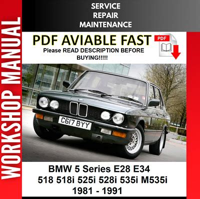 Bmw 525i 1981 1991 Service Repair Workshop Manual