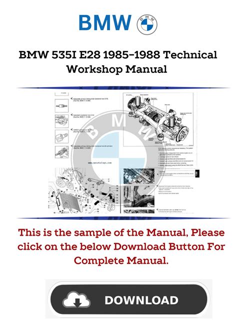 Bmw 535 E28 Pdf Service Repair Workshop Manual 1985 1988