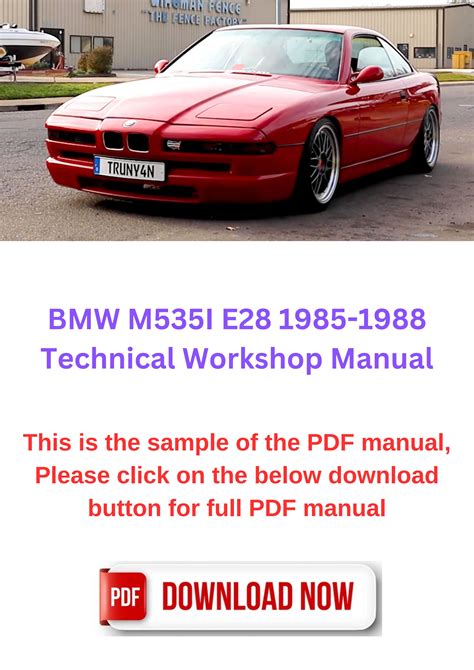 Bmw 535i M535i 1985 1988 Workshop Repair Service Manual Pdf