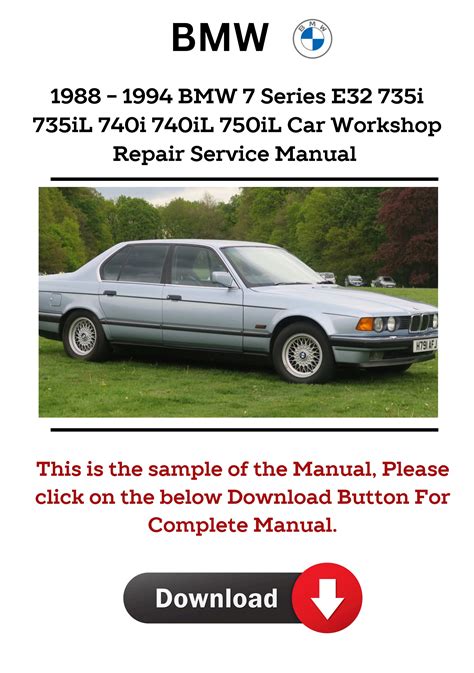 Bmw 750il 1988 1994 Workshop Service Manual Repair