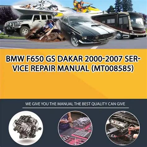 Bmw F650 Gs Single Cylinder 2000 2007 Service Repair Manual