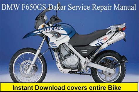 Bmw F650gs Gs Dakar Service Repair Manual 2000 2004 English