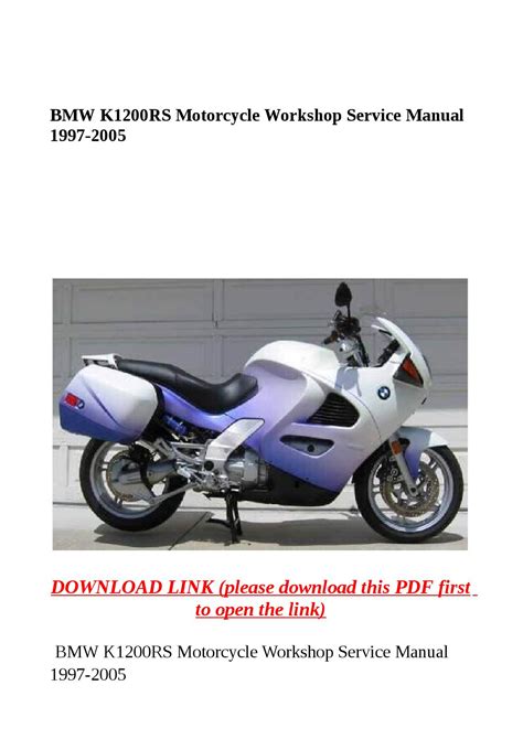 Bmw K1200rs 1997 2005 Service Repair Manual Download