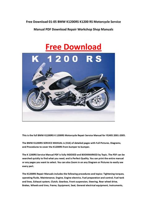 Bmw K1200rs Pdf Service Repair Workshop Manual