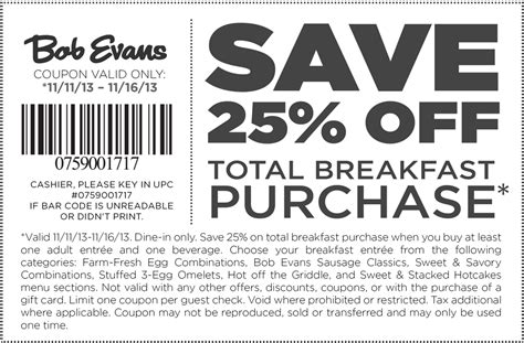 Bob Evans Coupon Printable