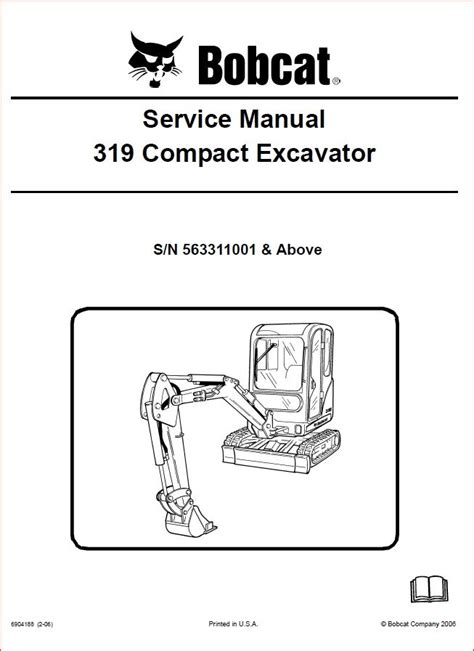 Bobcat 319 Compact Excavator Service Repair Workshop Manual Download Sn 563311001 Above