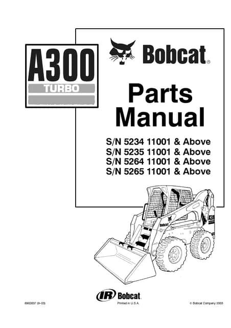 Bobcat A300 Repair Manual Skid Steer Loader 526411001 Improved