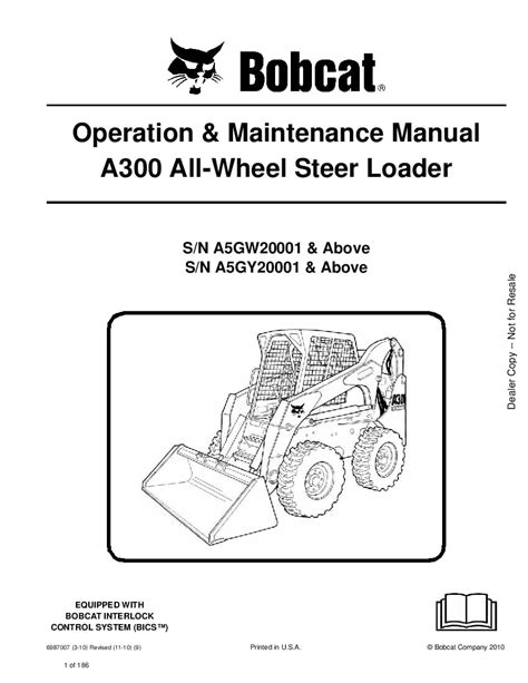 Bobcat All Wheel Steer Loader A300 Service Manual A5gw20001 A5gy20001 Pdf