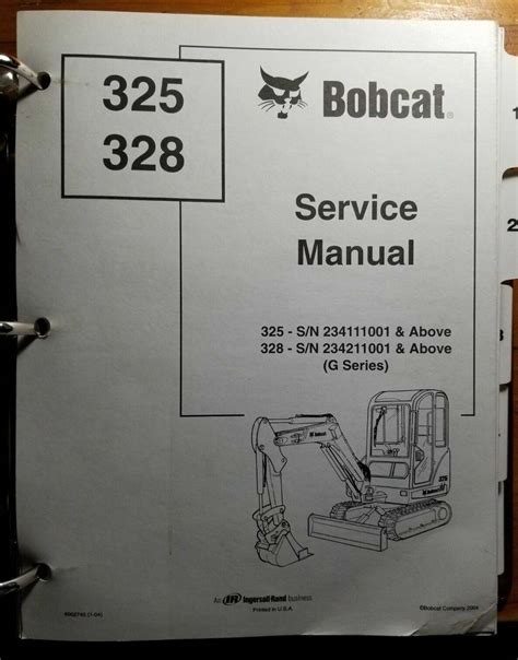 Bobcat Mini Excavator 325 328 Service Manual 234111001 234211001 Pdf