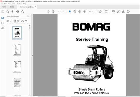 Bomag Single Drum Rollers Bw 145 D 3 Bw 145 Dh 3 Bw 145 Pdh 3 Service Training Manual Download