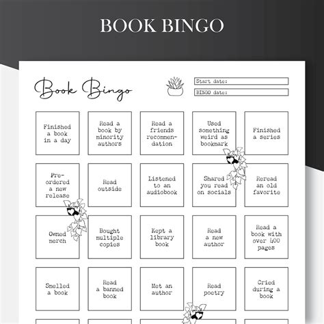 Book Bingo Printable
