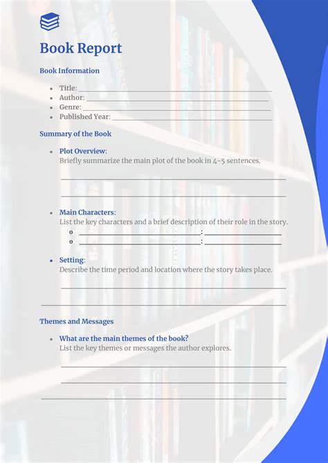 Book Of Work Template