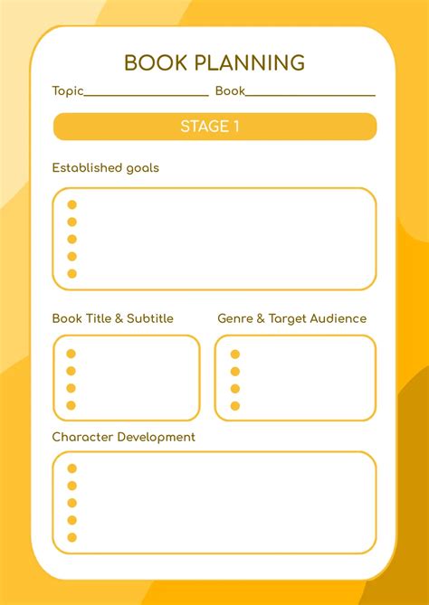Book Planning Template